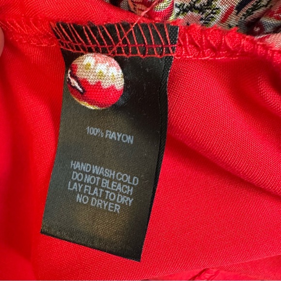 Lulus Major Red Print Swing Dress A Line Mini Sz S - Picture 7 of 9